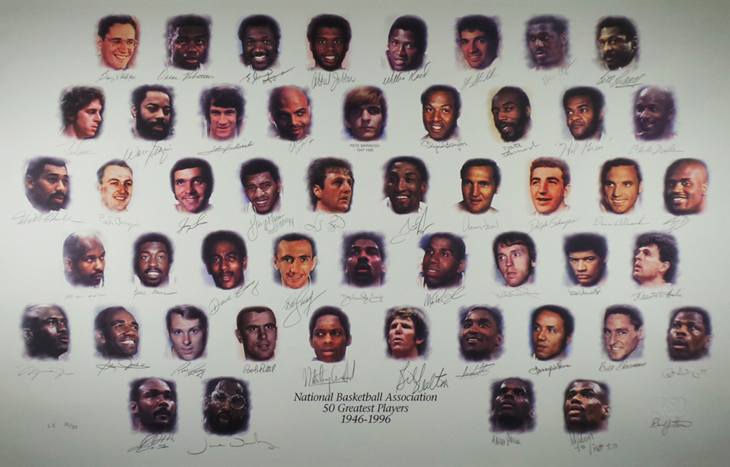 50 Greatest NBA Players signed lithograph