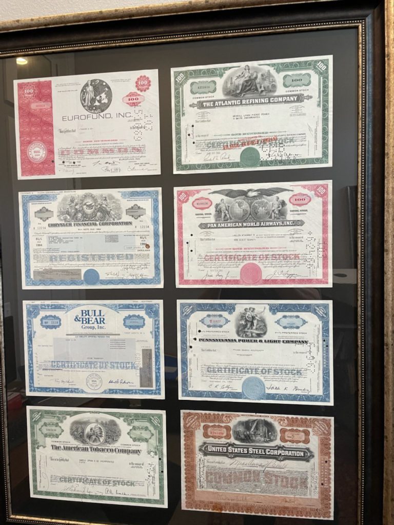 Stock Certificates Art