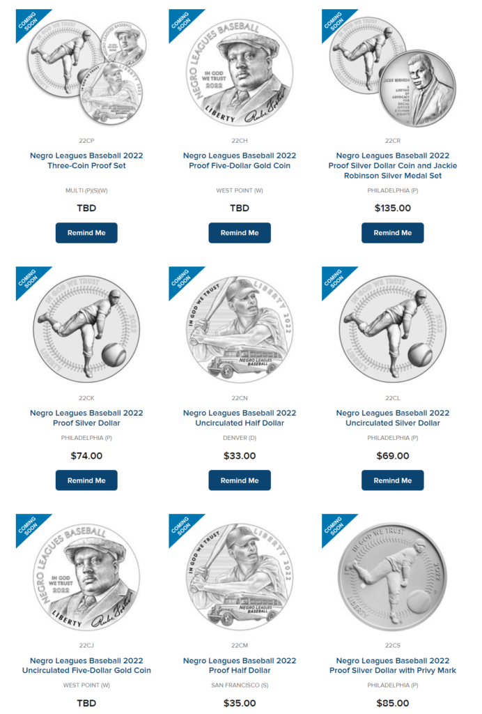 Negro Leagues Commemorative Silver Coins